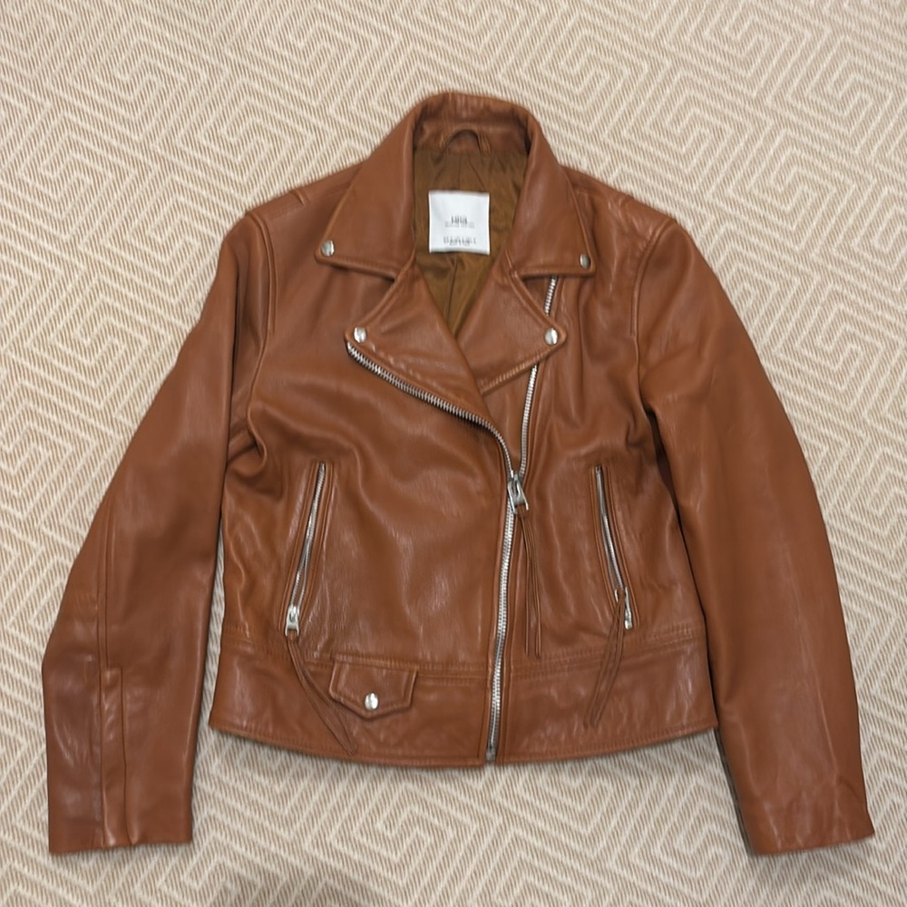 Mango Leather Moto Jacket